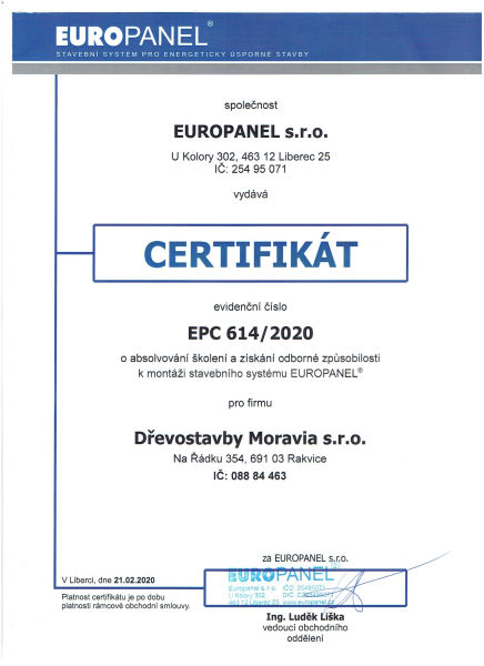 Europanel certifikát